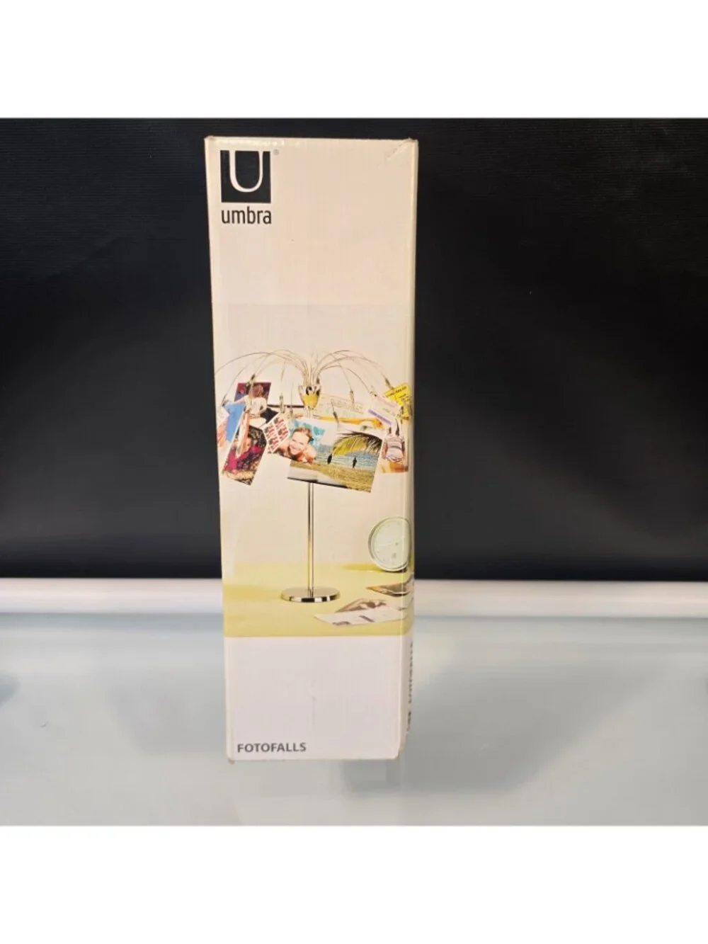Umbra Fotofalls Desktop 18 Photo Display Nickel New Box Shows Storage Wear
